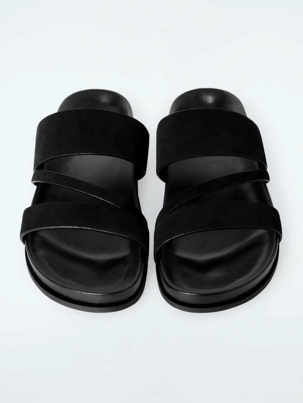NIB COS MULTI-STRAP SUEDE SANDALS Black 10